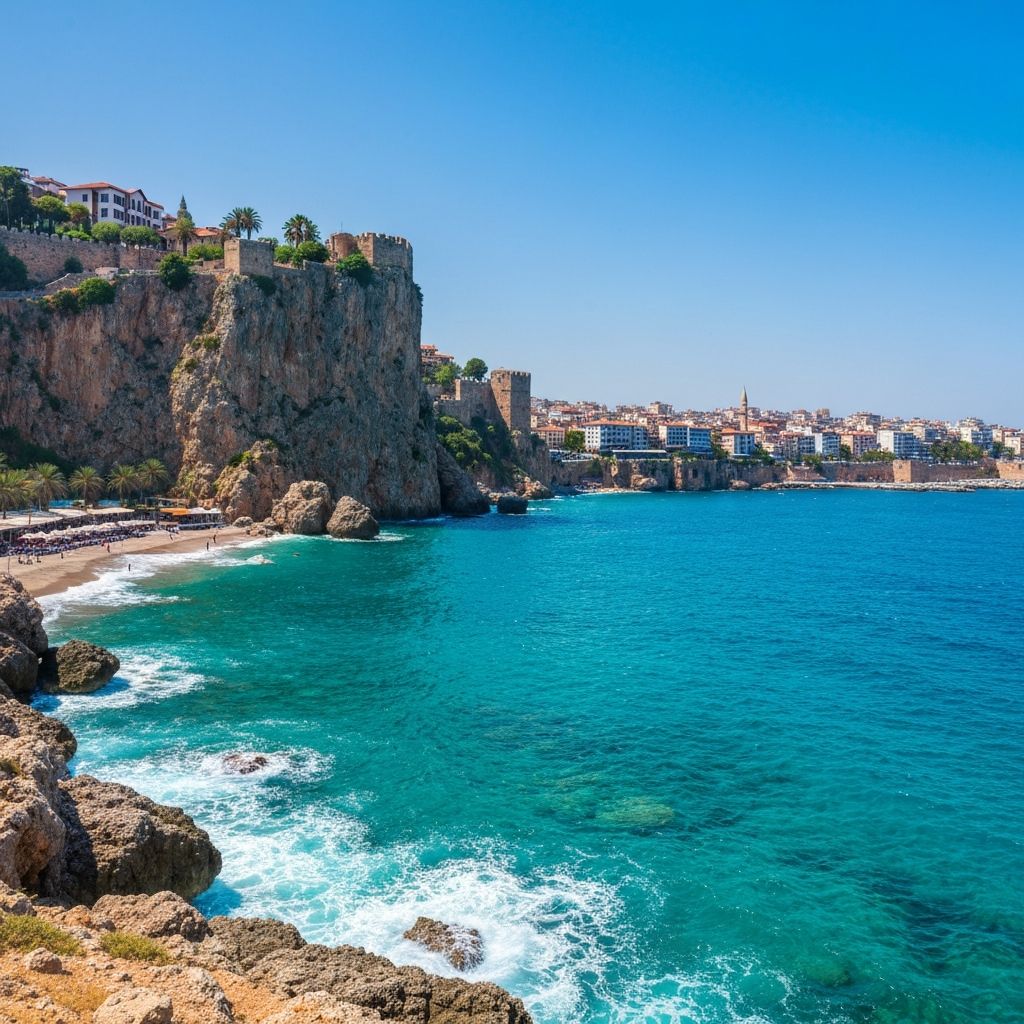 Antalya coastline and ancient sites